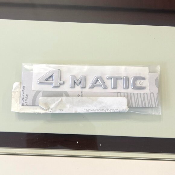 Mercedes OEM '4 MATIC' Logo Adhesive Bright Finish Auto Decal! - Picture 1 of 5
